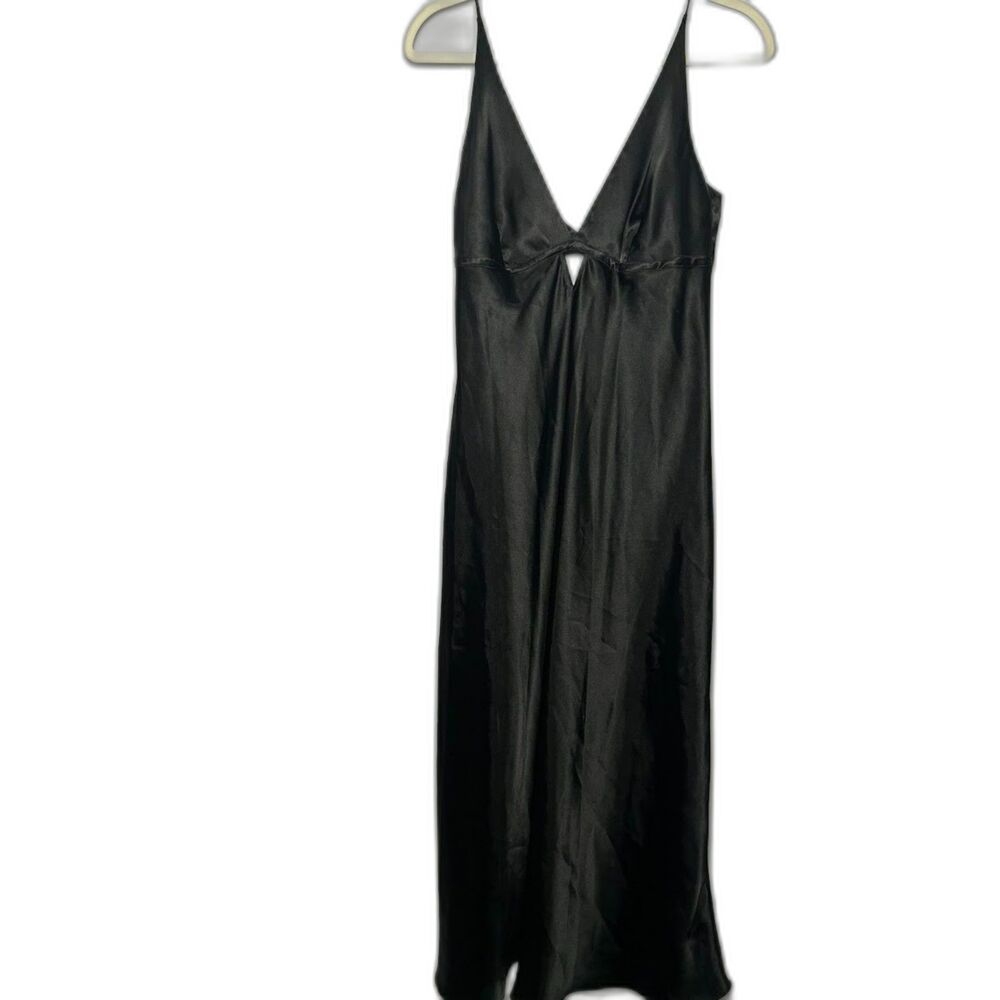 Sensara Slip Dress women's size Medium Black Satin Sexy Goth Vampire Romantic